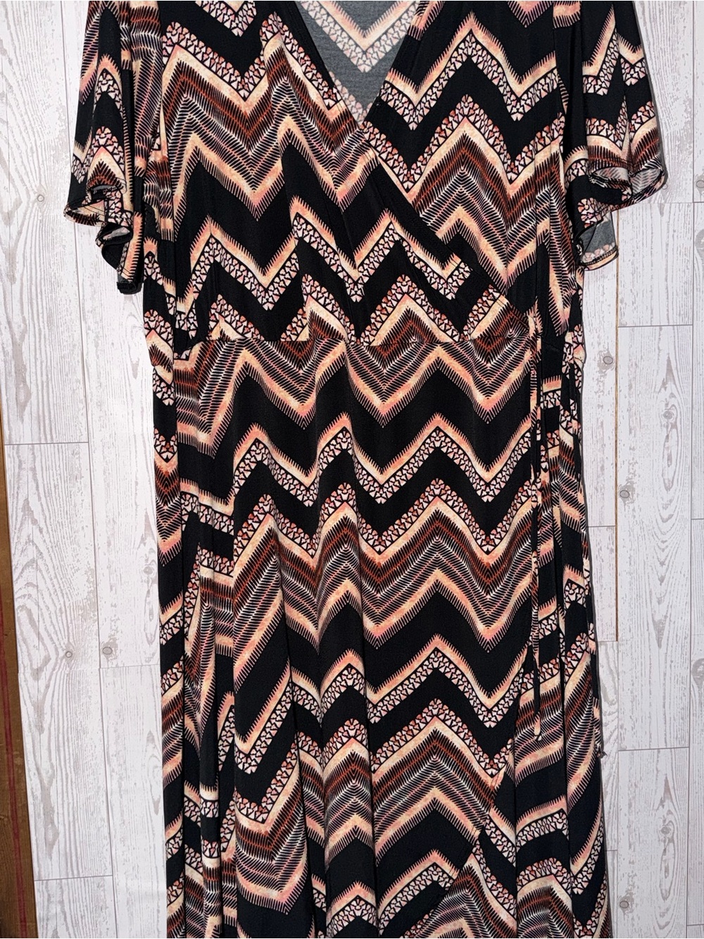 Maurices Gray and Blush Chevron high/low dress